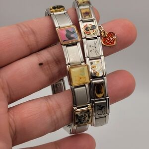 Y2K Stainless Steel Italian Charm Stretchy Bracelet Cat Themed